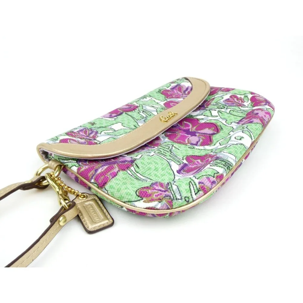 Coach Ashley Iris‎ Floral Flap Wristlet
